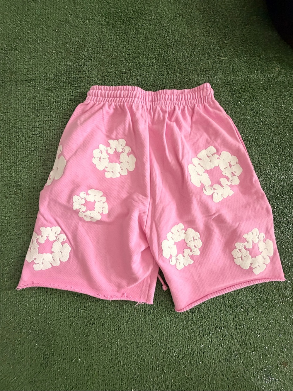Denim Tears Pink and White Shorts
